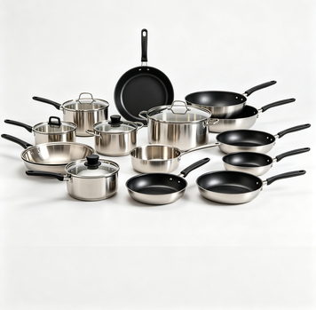 Juego de Ollas y Sartenes Antiadherente 16 Piezas, Set Completo de Cocina